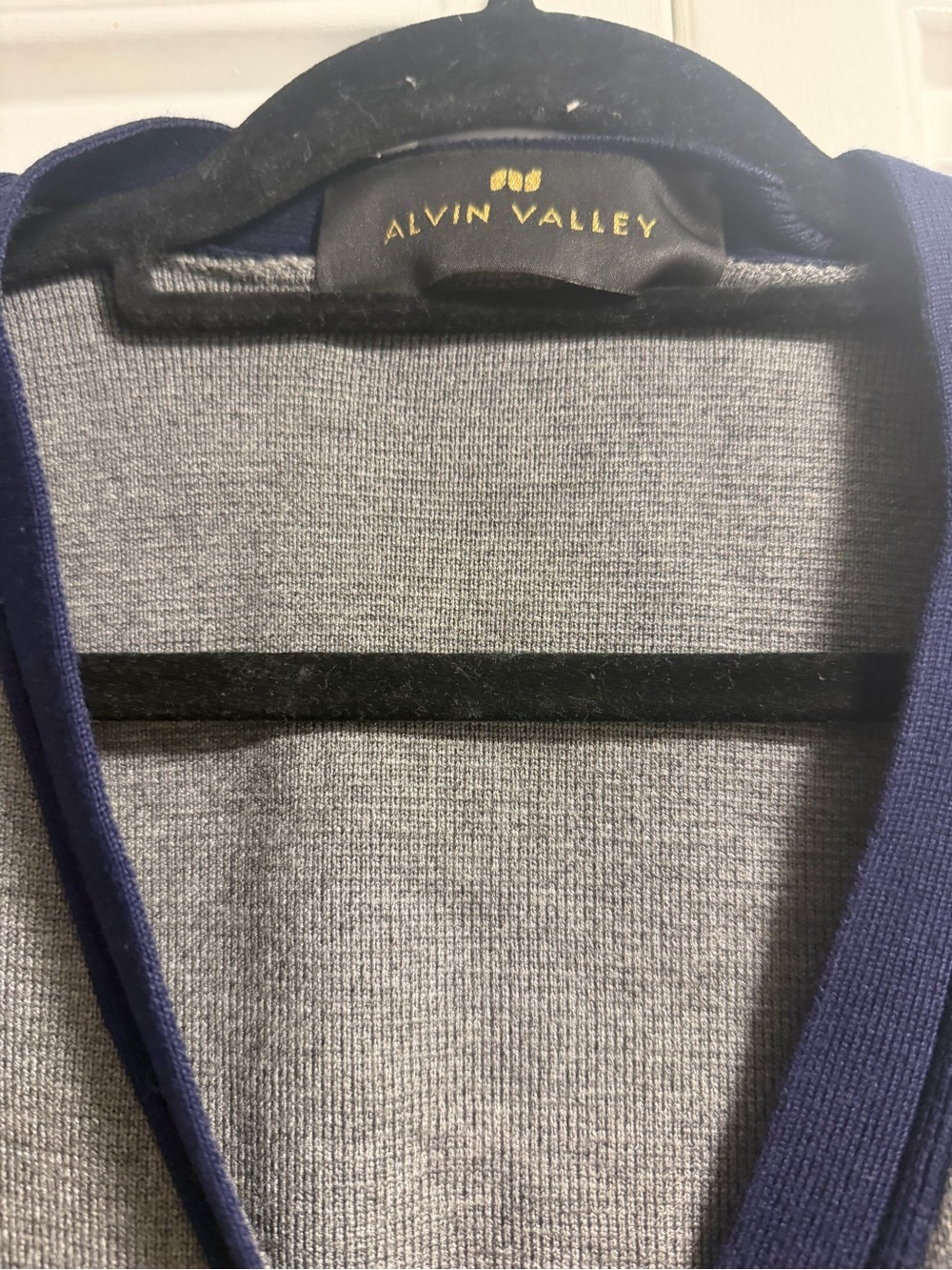 Alvin Valley Gray, Cream & Navy Colorblock Cardigan - Picture 3 of 4